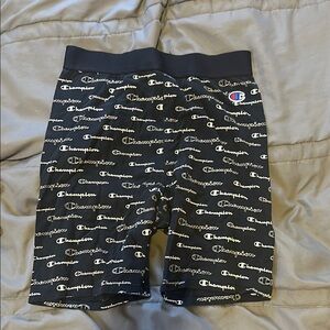 Champion Black and White Logo Pattern Shorts